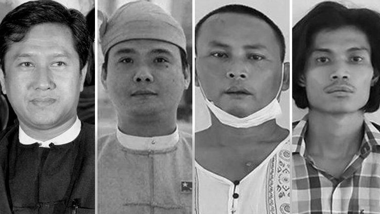 rohang_king's tweet photo. In the #Spring_revolution , there are more than 3000 heroes like politicians, students teachers, artists, writers and civilians gave their lives. Is it fair, if we highlight just these 4 people and seek justice for them?
@NUGMyanmar
@CrphMyanmar
@StudentMyanmar https://t.co/VNt1OpCQmH
