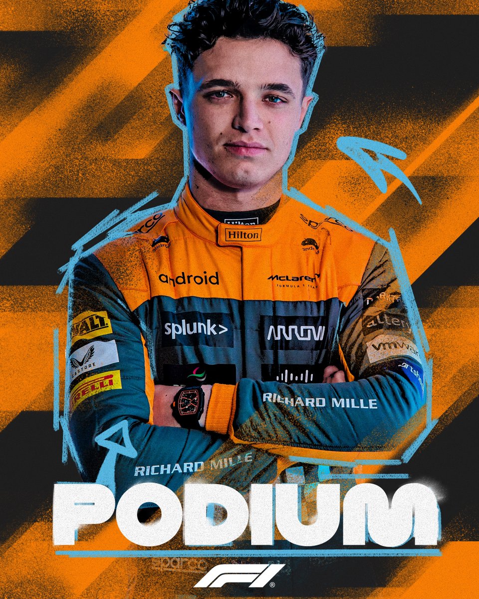 LANDO ON THE PODIUM (AGAIN!) 🥈👏

#HungarianGP #F1