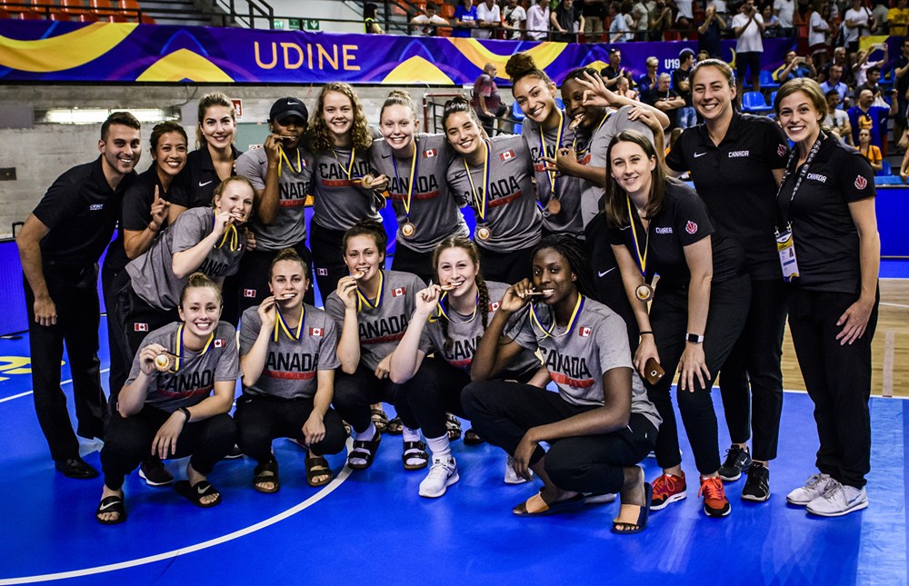 CanBball's tweet photo. Six years ago in Italy, Canada won a historic bronze medal at the FIBA U19 Women's Basketball World Cup 2017.

Today, Canada will look to finish on the podium for the second time in the country's history at the tournament.

Watch on @Sportsnet NOW at 12:30 pm ET / 9:30 am PT https://t.co/2stmi7SkcS