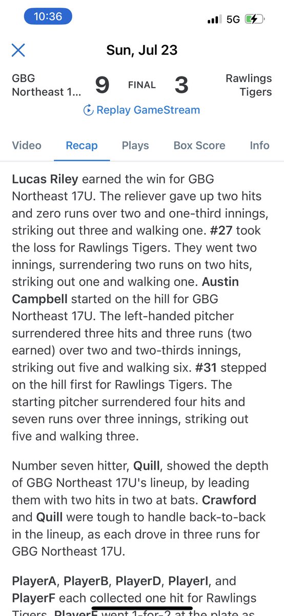 LucasRBaseball's tweet photo. Onto Bracket play for @GBG_Hawks 17u (3-1) down at PBR Nationals in Atlanta. 
@PBRGeorgia @PBR_NewEngland @PBR_Uncommitted Topped 85 today in 2.1 innings of relief.

https://t.co/rQCLFE8jCd https://t.co/ia7lYUiz2l