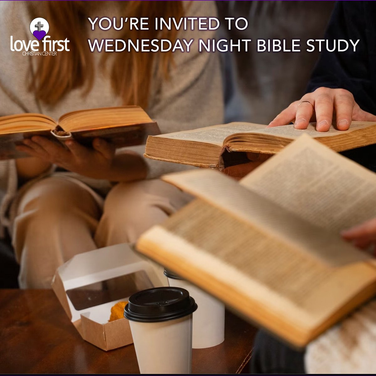 Join LFCC every Wednesday, 7-8:30 pm, at Riverview Campus or online for our inspiring Bible Study. Discover practical ways to apply God's word to your life. See you next Wednesday!
 
#WednesdayBibleStudy #LoveFirstChristianCenter #GrowInFaith #LFCC #WednesdayWisdom #BibleStudy