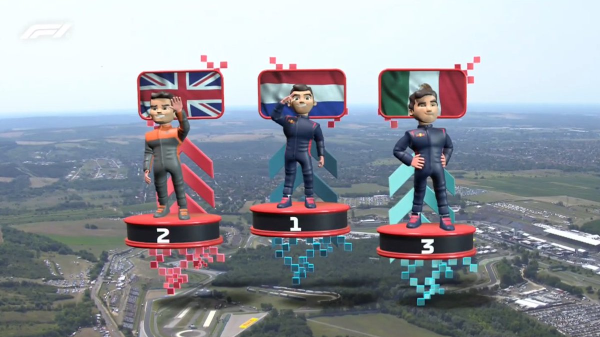 The podium in Hungary! 😃

Congrats to Lando, Max, and Checo 👏

#HungarianGP #F1