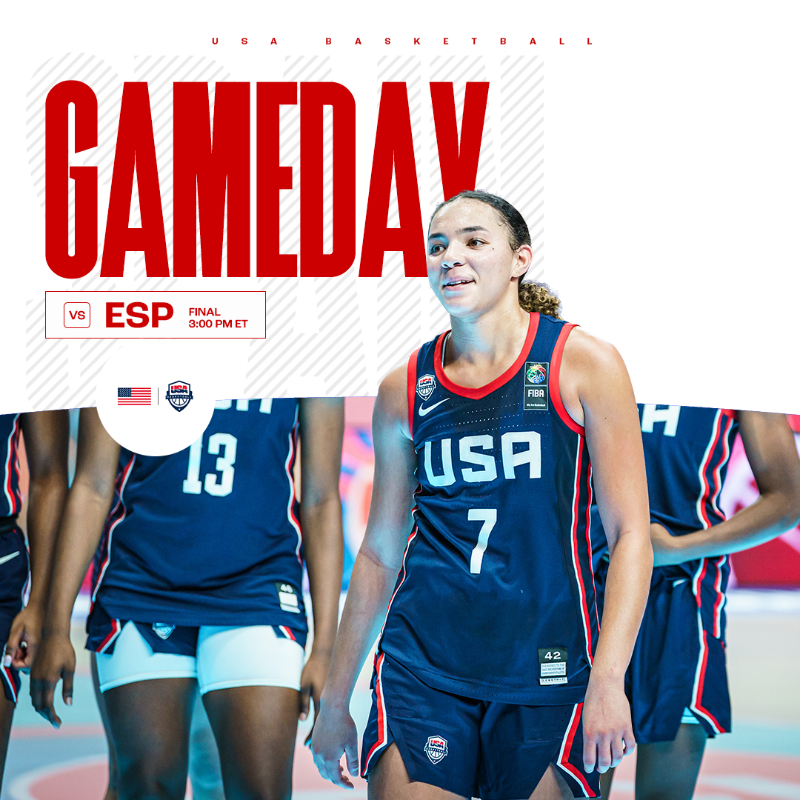 usabjnt's tweet photo. It all comes down to this 🥇

#FIBAU19 World Cup FINAL
🇺🇸 #USABWU19 vs 🇪🇸
🕰️ 3:00 PM ET
📍Madrid, Spain

Tune in 👇