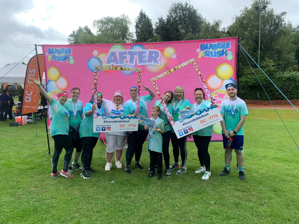 StepsToWork's tweet photo. 🫧 BRING ON THE BUBBLES 🫧

Team Steps &amp; @WeAreSPR_ had a fun-filled Sunday morning taking part in Acorns’ Bubble Rush at Walsall Arboretum! 

#AcornsBubbleRush #BubbleRush https://t.co/7azdvsl6RC
