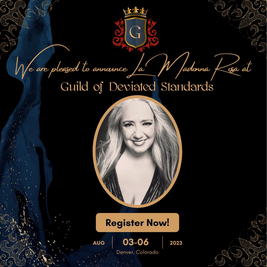 We are delighted to announce La Madonna Rosa is joining our lineup of great presenters for the inaugural year of the Guild of Deviated Standards, August 3rd - 6th, 2023. https://t.co/N1PkUqMZ7c