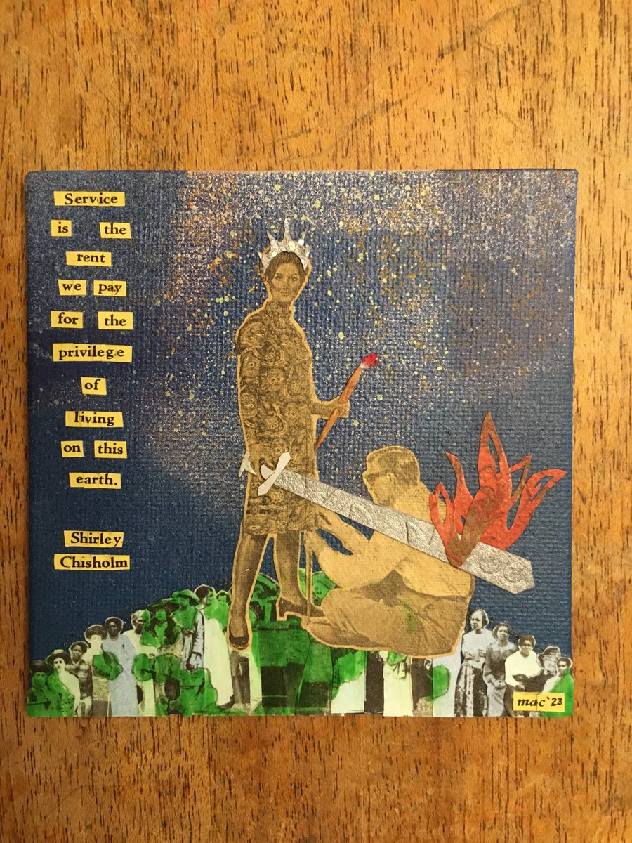 strvngrtst's tweet photo. All done ✂️🎨

‘#ArmedToTheTeeth’

#mixedmedia
#spraypaint #advertisements #photos #paper #collage 
#suffragists #ShirleyChisholm #service https://t.co/efd4TU3BKs