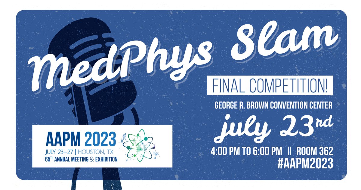 aapmHQ's tweet photo. This #MedicalPhysics research communication at #AAPM2023 competition challenges participants to prepare 3-minute presentations for sharing the significance of their science to a non-physicist panel in a compelling yet understandable manner. JOIN IN THE PRACTICAL #MedPhys FUN! https://t.co/J0TcyxM62p
