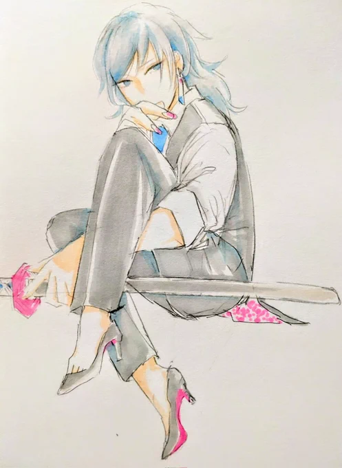謎ポーズのヒール岡さん 