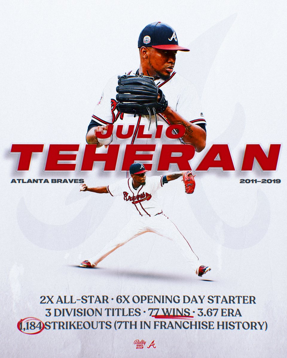 Braves On FanDuel Sports Network (@fanduelsnbraves) on Twitter photo For the first time in his 12-year MLB career, <a href="/Julio_Teheran/">Julio Teheran</a> will take the mound against the <a href="/Braves/">Atlanta Braves</a> today.
Nine memorable seasons in Atlanta for No. 49. For the first time in his 12-year MLB career, <a href="/Julio_Teheran/">Julio Teheran</a> will take the mound against the <a href="/Braves/">Atlanta Braves</a> today.
Nine memorable seasons in Atlanta for No. 49.