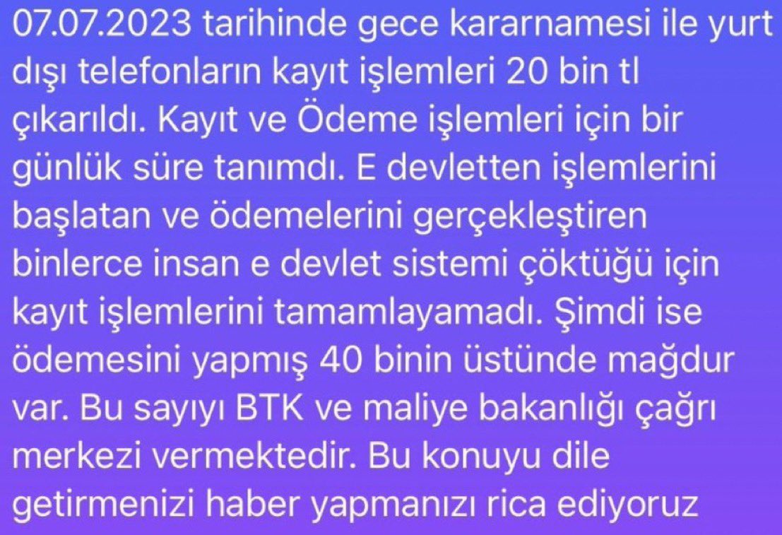 mRztR's tweet photo. İcardi Koşulları sağlamamıza rağmen 7 Temmuz'da E-Devlet'in çökmesi sebebiyle IMEI kaydı yaptıramayan binlerce vatandaşız. Yaşadığımız bu mağduriyetin bir an evvel telafi edilmesini talep ediyoruz. #imei #imeikayıt #btk #cimer #imeikayıtsüresiuzatılsın @BTKgovtr @UABakanligi https://t.co/uetNTp1ggd