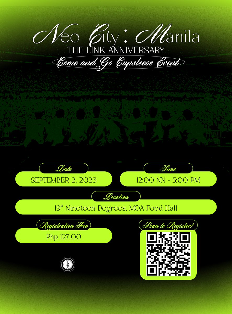 NCT127_PH's tweet photo. [STAFF POST] We are inviting you to 'NEO CITY : MANILA - THE LINK' Anniversary Come and Go Cupsleeve Event!

🗓️ Date: September 2, 2023
🕛 Time: 12:00 PM - 5:00 PM
📍 Location: 19° Nineteen Degrees - MOA

💚 More Details: https://t.co/kLqr6PuRKi

#NCT #NCT127 @NCTsmtown_127 https://t.co/aaTUWDheLc