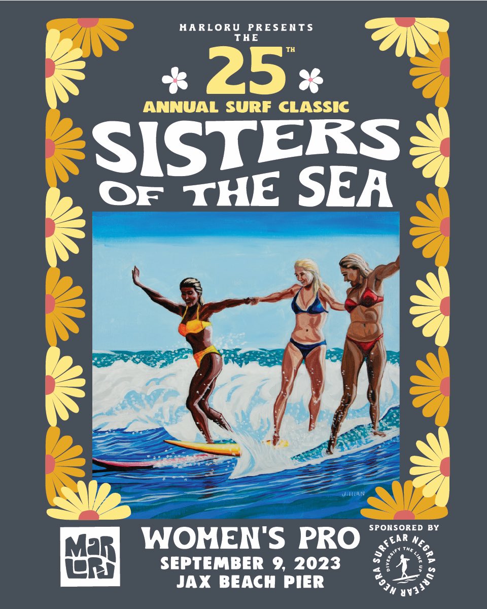 MarLoru presents our 25th Annual Pro/AM  September 9, 2023

Registration is now open. We will sell out. Secure your spot today. 
-> liveheats.com/sistersofthesea

PROCEEDS TO BENEFIT @The_WCJ_ 

#BREASTCANCER and SINGLE MOTHERS

#JaxBeach #Florida #surfcompetition #inspringwomen