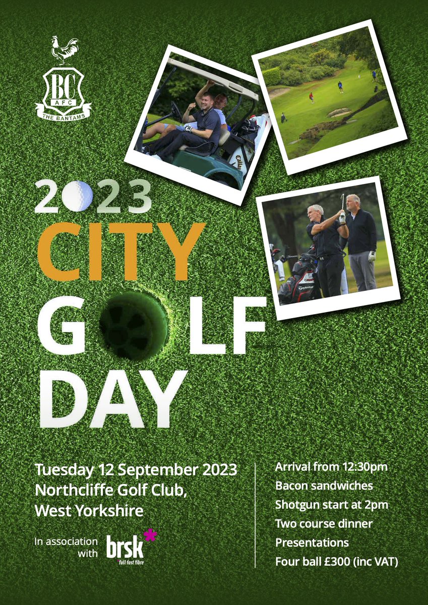 Bradford City AFC on Twitter "⛳️ The 2023 City Golf Day in
