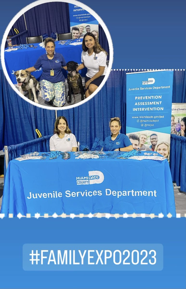 Yesterday our staff participated in the Family Expo at Booker T. Washington Senior High School and made friends with @MiamiDadePD therapy dogs.