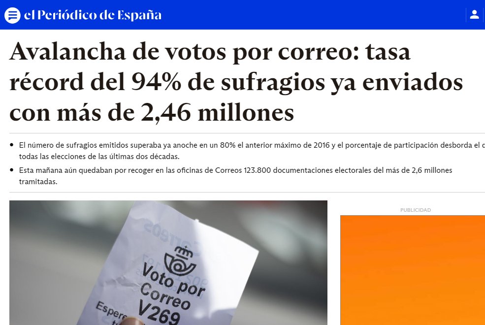 JulianMaciasT's tweet photo. - Dijeron que el adelanto haría que la gente no votara en las #EleccionesGenerales y la participación aumentó un 8%.
- Que @Correos hizo lo posible para que la gente no votara y lo hizo 94% (record histórico)
- Que la gente no estaba en las mesas, pero se constituyeron al 100% https://t.co/YaraxKS79g