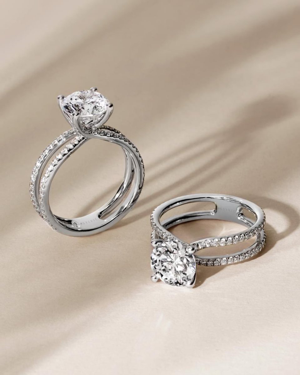 Split shank rings are a beautiful way to make two rows of diamonds shine even brighter. Light shines through the diamonds on both sides, amplifying the sparkle.​​​​​​​​​​​​​​​​​​ (Style: S2231)