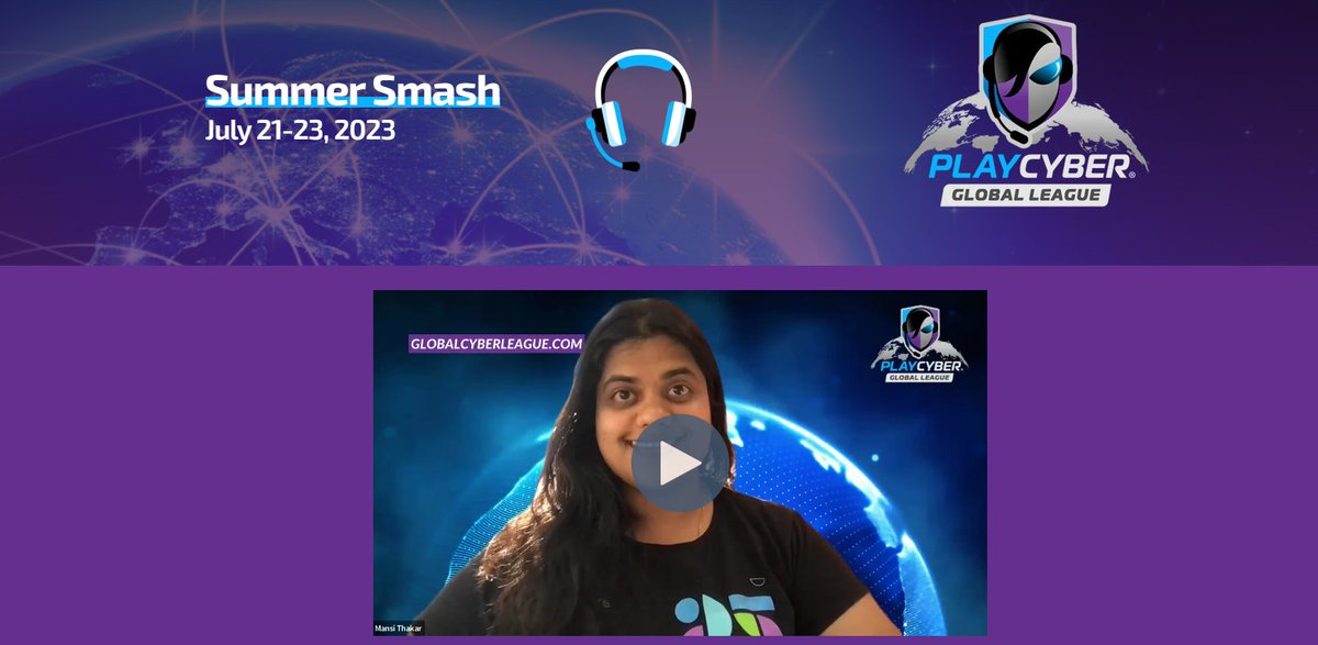 PlayCyberLeague's tweet photo. Summer Smash CTF is in the home stretch! If you need a quick break from the challenges, come watch a presentation from incredible speakers, like @alexnette, @threat_huntress, @trixmalware, @marcellelee, @carlotasage, and @AreTillery
#SummerSmashCTF #PCGL
https://t.co/cgFhKsDemo https://t.co/3i3H91SDki