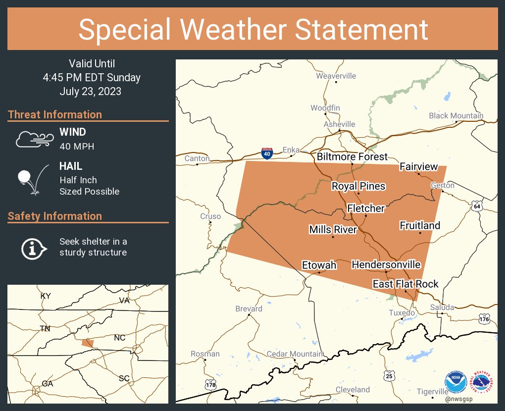 NWS GSP on Twitter "A special weather statement has been issued for