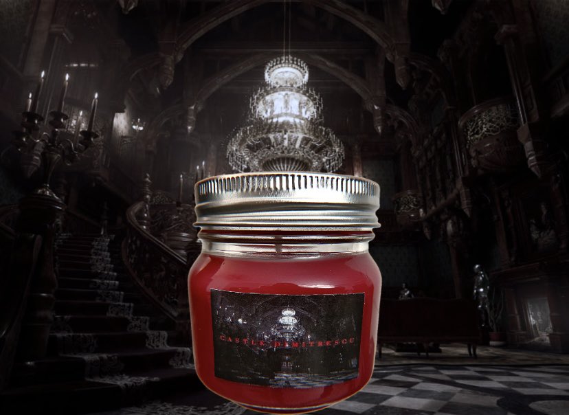 HorrorAromas's tweet photo. new Resident Evil Castle Dimitrescu candle available in my Etsy shop! 🍒 #ResidentEvil #ResidentEvilVillage #ladydimitrescu #castledimitrescu #candles #horroraromas https://t.co/lUgt3dAlY3
