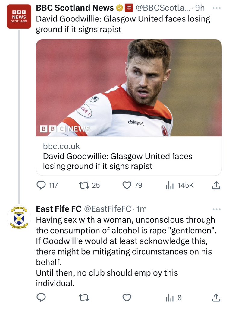 tam_a_d's tweet photo. At least @EastFifeFC have made their intentions clear tonight regarding David Goodwillie and where the club stands #davidgoodwillie https://t.co/lJuO9p9URB
