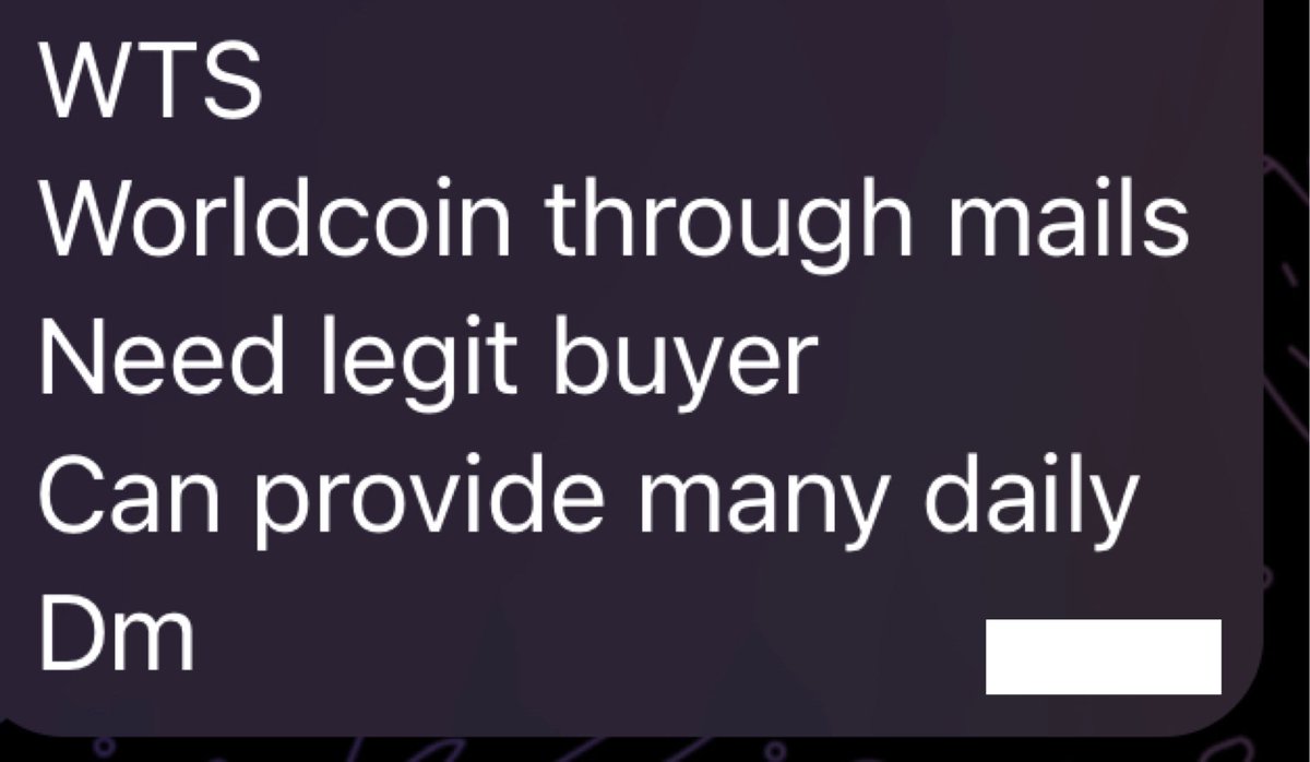 zachxbt's tweet photo. @worldnetwork No itβs not. Can already buy them on Telegram for cheap. https://t.co/L1pv0PhZSx