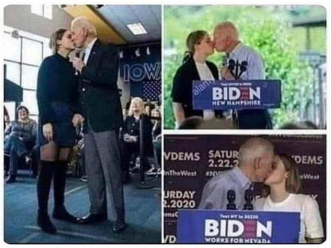 Sid_Rooney's tweet photo. @dandersen9465 @alx Kids... if your grandfather kisses you like this, you should probably get the fuk away from him pronto and stay away.

Next we'll be hearing that he took inappropriate showers with his daughter… oh hang on! 🤔 https://t.co/a8xZMHSFRX