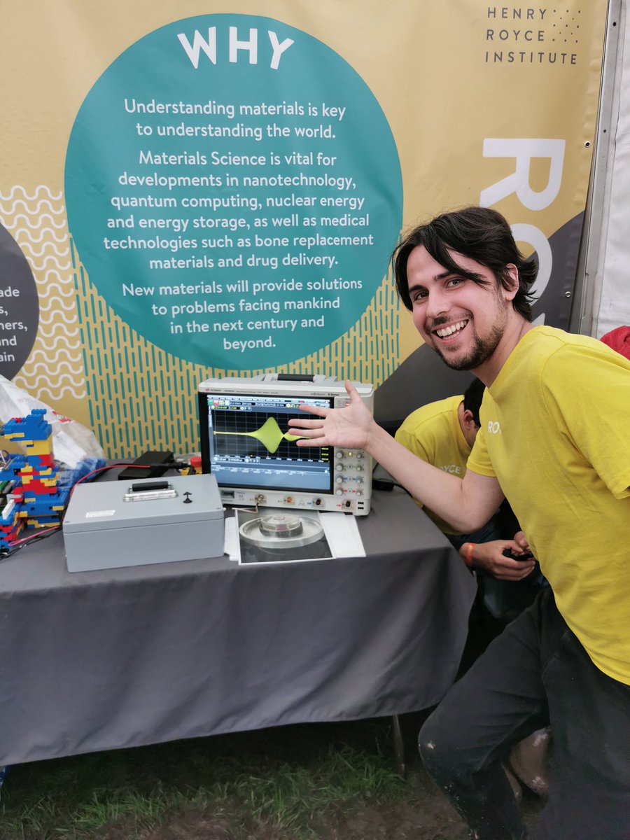 DaanArroo's tweet photo. A fantastic weekend of mud, masers and materials science with @NameProgramme and the @RoyceInstitute at @bluedotfestival 📡🌌🛸🎶 https://t.co/hJJbRPm8Mo