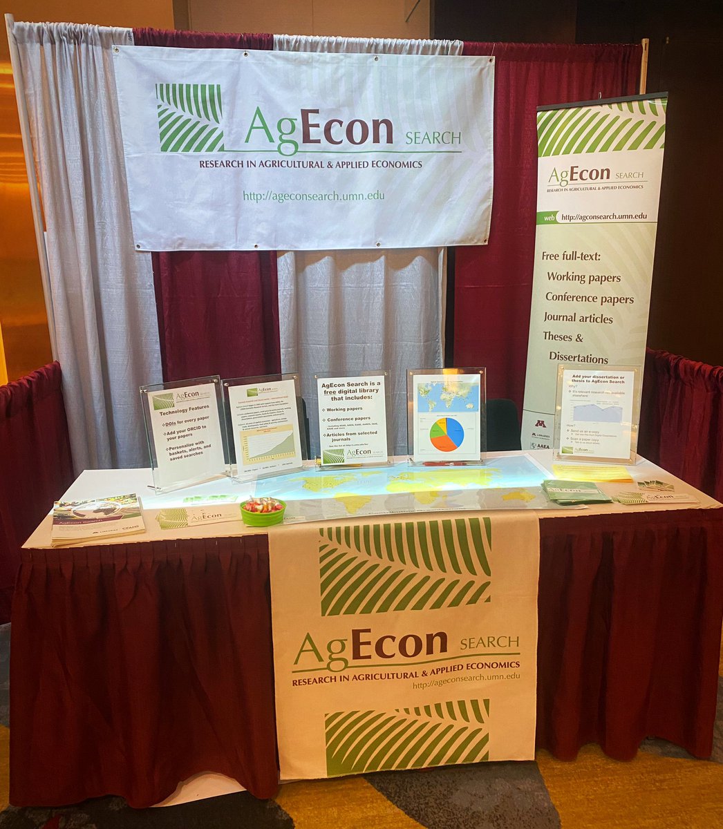 AgEconSearch's tweet photo. AgEcon Search is at AAEA in Washington DC this week! Stop by booth #1 and see us and pick up one of our new stickers! https://t.co/EvtaRPI7lE