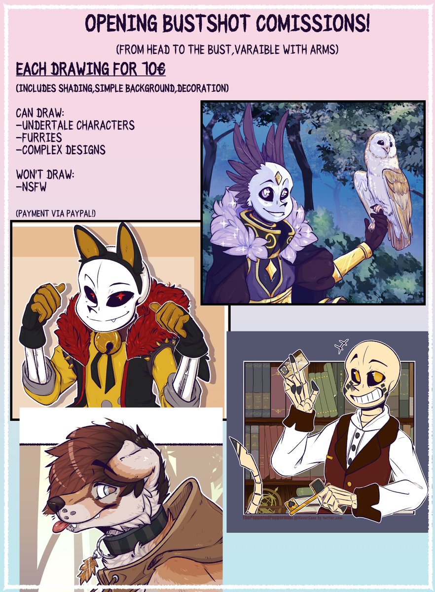 Hey guys I'm opening 5 slots bustshot comissions!
just DM me if you want a slot :D