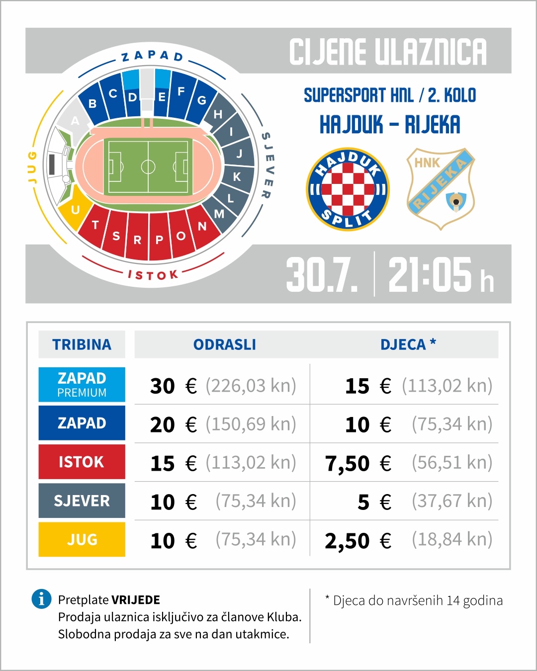 Tickets for HNK Hajduk - HNK Rijeka, 30.07.2023 at 21:05 (en)