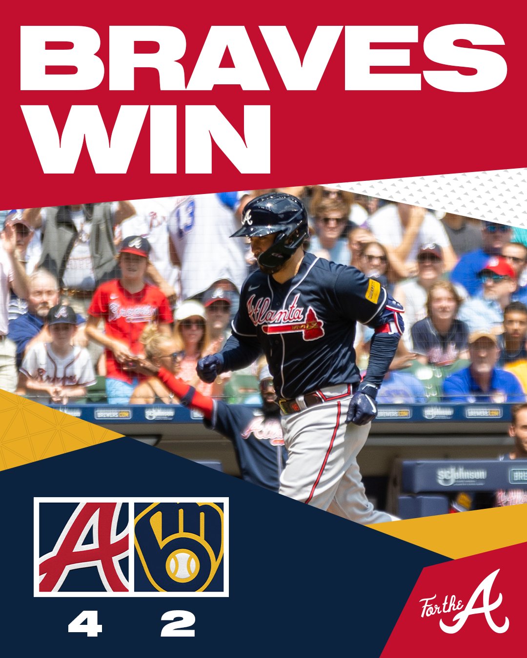 Final: Braves 4, Brewers 2.