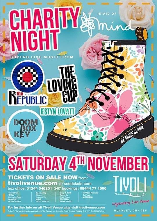 Please share this far and wide, help us pack out The Tiv and let’s raise some wedge in aid of Mind X #mind