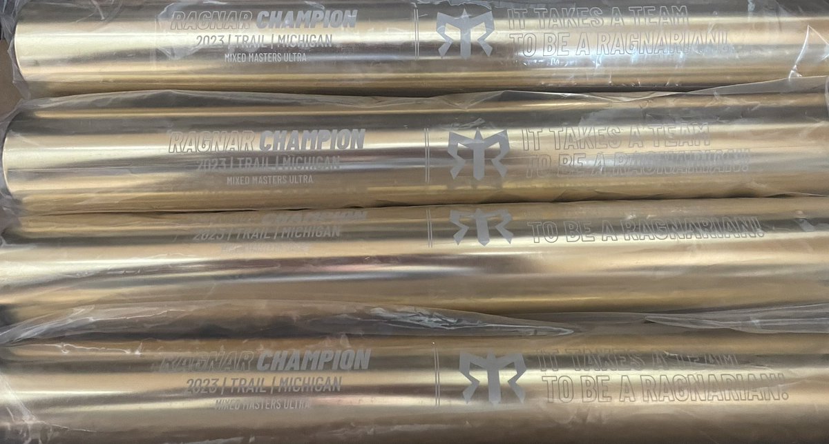 jgarrison203's tweet photo. Ragnar Ultra Champion batons arrived for our 🥇finish! 🔥 https://t.co/eFtPlpQlHn