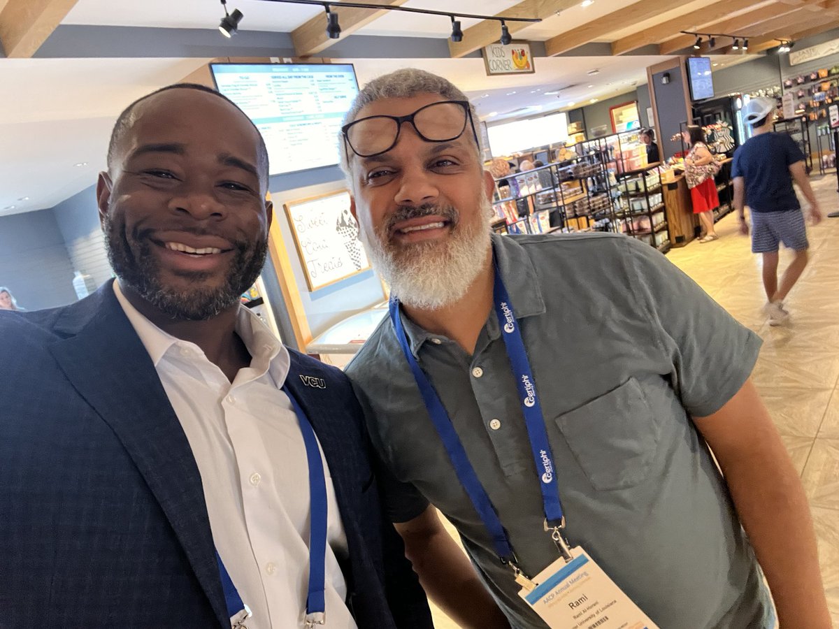 VCUPharmacyDean's tweet photo. Love connecting with colleagues and alumni at #PharmEd23! @RamiAAlHorani is an alum of our PhD program in Medicinal Chemistry and heβs doing big things at @xulakop1. Special thanks Rami for stopping me to say hello! #VCUStrong #AlumniRoundUp #PharmEd23 https://t.co/e1mv7TQ1Yv
