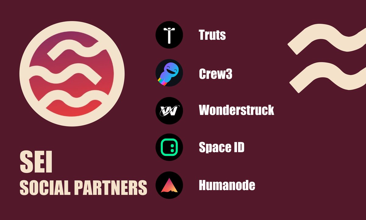 There are even more cool partners in the SOCIAL sphere! Just look here and Crew3 and Space ID. @SeiNetwork is a large blockchain that is actively developing. So stay tuned #Sei
