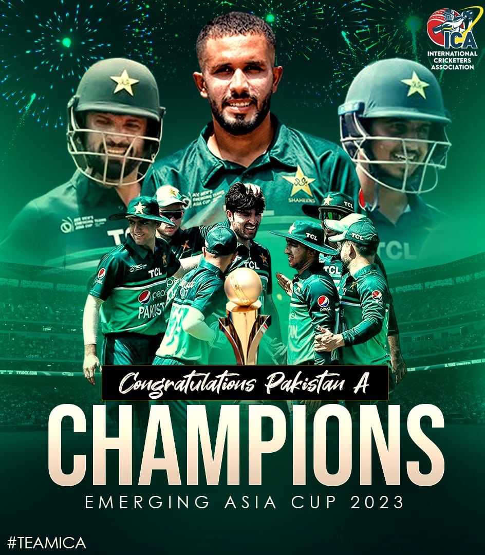 What a sensational victory by Pakistan Shaheens! A stellar display of hard work and determination by Tayyab Tahir, Saim Ayub, Sahibzada Farhan, and the dynamic trio Arshad Iqbal, Mehran &amp; Wasim Jr! 

The team's brilliance on the field was unmatched. You all made us proud!