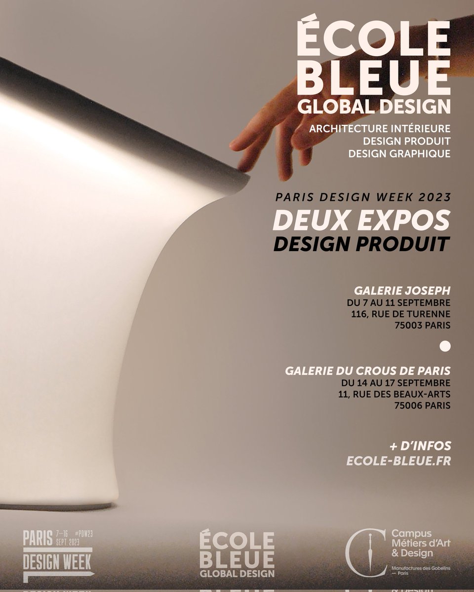 L'ECOLE BLEUE À LA PARIS DESIGN WEEK 2023 - RDV en septembre ! <a href="/ParisDesignWeek/">Paris Design Week</a>  @Campusartdesign #ecolebleue #design #designer