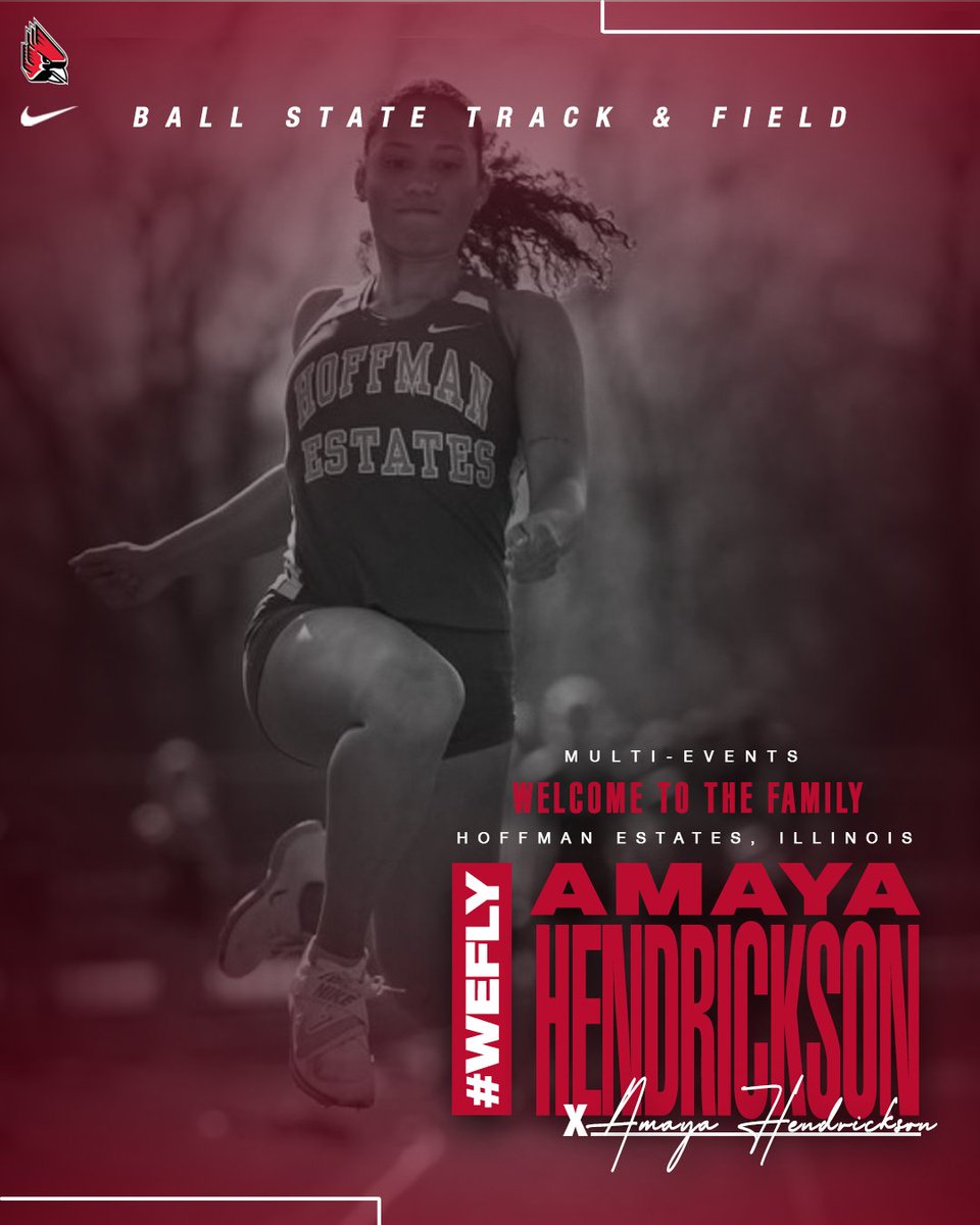 Ball State Track & XC (@ballstatetfxc) on Twitter photo WELCOME TO THE FAMILY! <a href="/CoachAWheatley/">Adrian Wheatley</a> and the Cardinals are proud to welcome <a href="/Amaya7_Flyers/">Amaya Hendrickson</a> from @HEHSHawks!
Great Twitter handle for a Cardinal!
#ChirpChirp x #WeFly WELCOME TO THE FAMILY! <a href="/CoachAWheatley/">Adrian Wheatley</a> and the Cardinals are proud to welcome <a href="/Amaya7_Flyers/">Amaya Hendrickson</a> from @HEHSHawks!
Great Twitter handle for a Cardinal!
#ChirpChirp x #WeFly