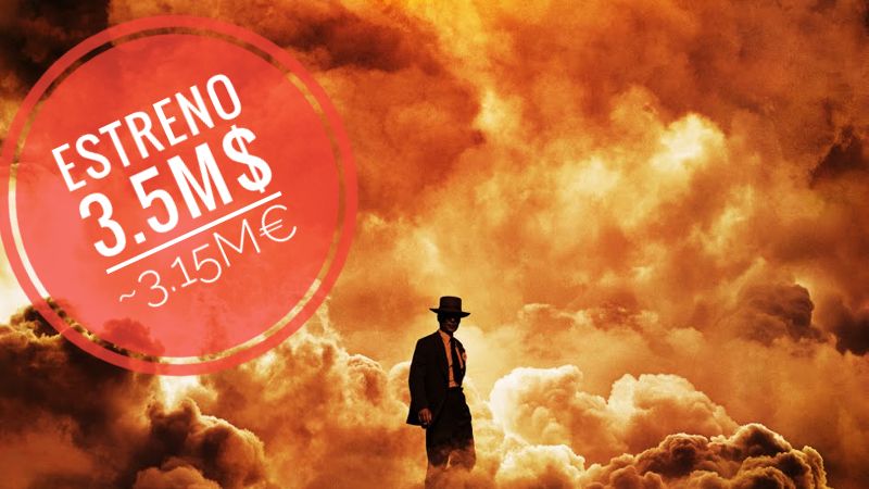 El estreno de #Oppenheimer se va a resolver con una recaudación acumulada desde el jueves de 3.5M$ estimados, que son unos 3.15M€.

Gran estreno para la cinta que mejora el estreno de Tenet (1.50M€), Dunkerque (1.67M€) e Interstellar (1.95M€)