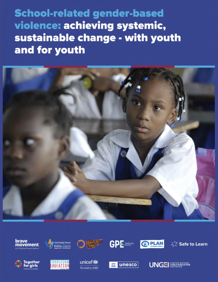 🆕#SafeToLearn advocacy brief: "School-related #GBV: achieving systemic, sustainable change -w/&amp; for youth" 

Read recommendations for govts to implement so schools are safe places for ALL students, no matter their gender identity or sexual orientation!

👉bit.ly/3OkLuCc
