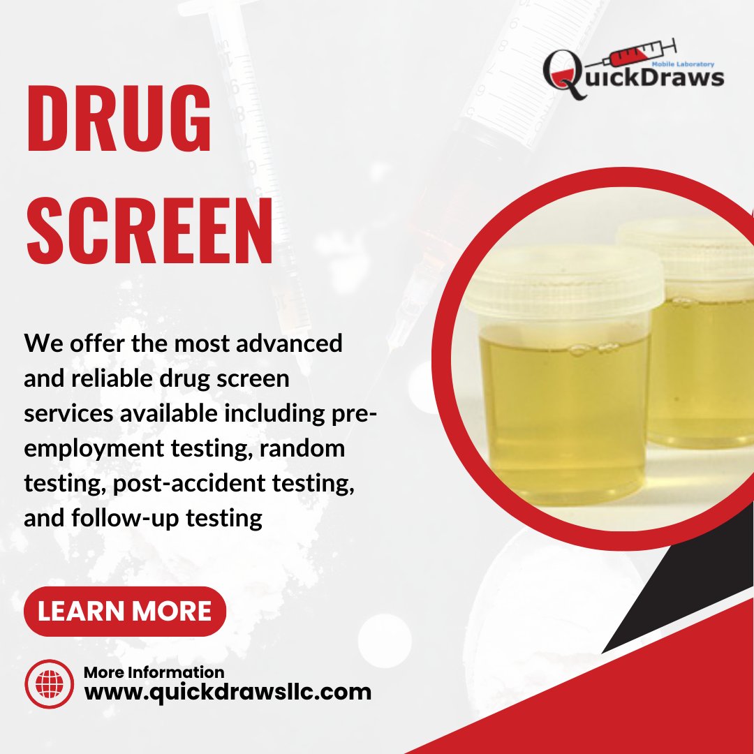 QuickdrawsLab's tweet image. 🚀Looking for reliable drug screen services? Look no further!   

With a commitment to excellence, our drug testing services are completely customizable, tailored to meet the specific needs of your business. 

CLICK quickdrawsllc.com 

#DrugScreenServices #DrugFreeWorkplace