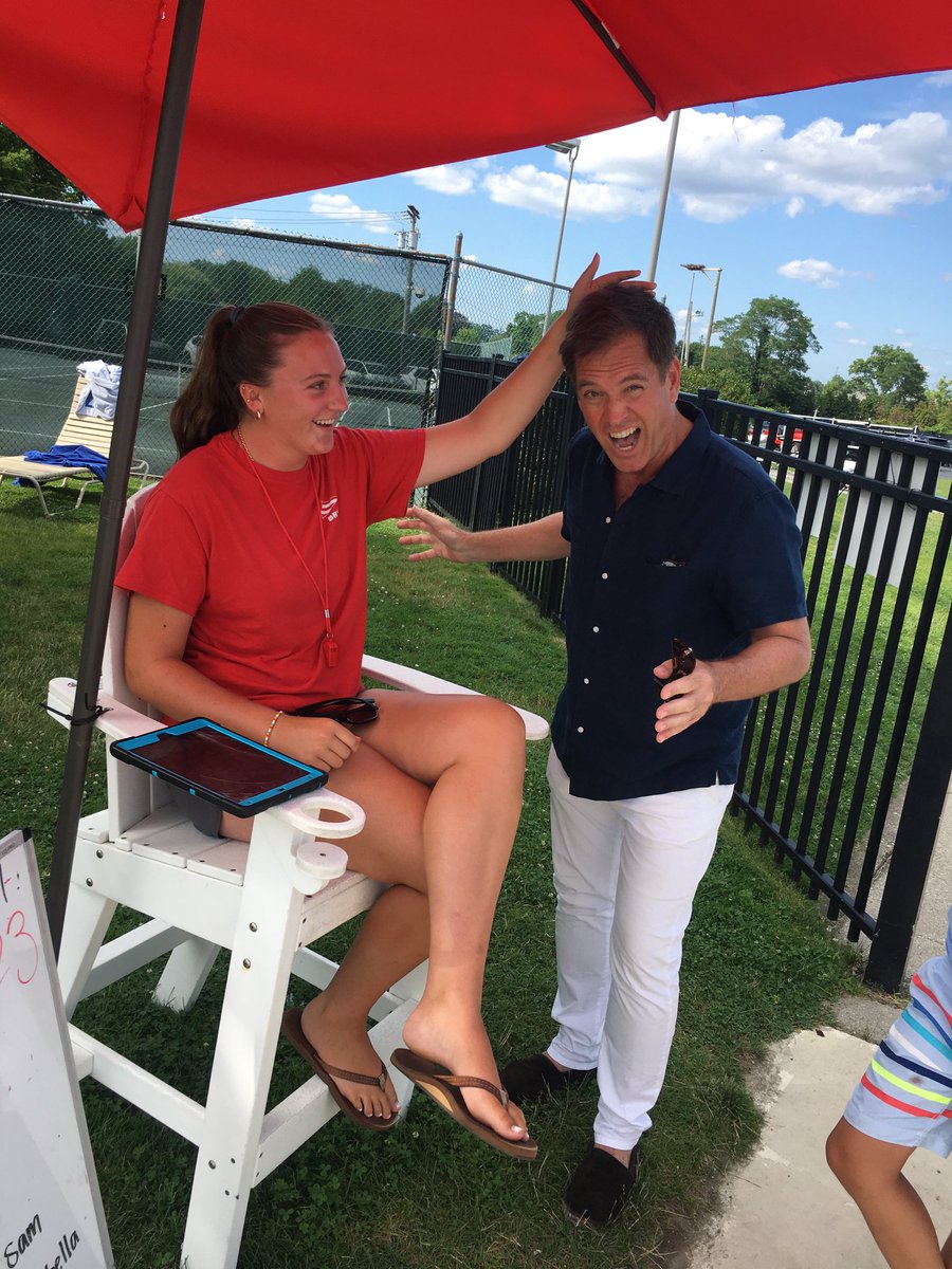 M_Weatherly's tweet image. Getting the DiNozzo/Gibbs slap from a friend. #lifeguard #ncis
