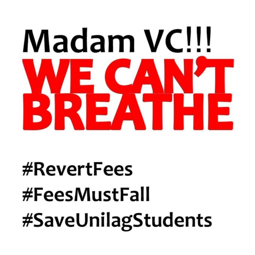 uni9ja's tweet photo. #FeesMustFall Unilag Students protest against the outrageous hike in the school fees. We understand the economy is hard but a 500% increment is harsh on students! 

What happened to affordable education?

#SaveUnilagStudents #RevertFees https://t.co/jQgEwUlmpf