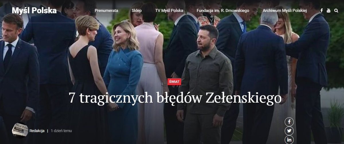 Zlatti_71's tweet image. 🤡 Polish media has begun criticizing Zelensky.

According to the Polish publication &quot;Mysl Polska,&quot; Zelensky has shown a complete lack of understanding in politics and is acting solely on the instructions of the West. The article suggests that he merely plays the formal role of…