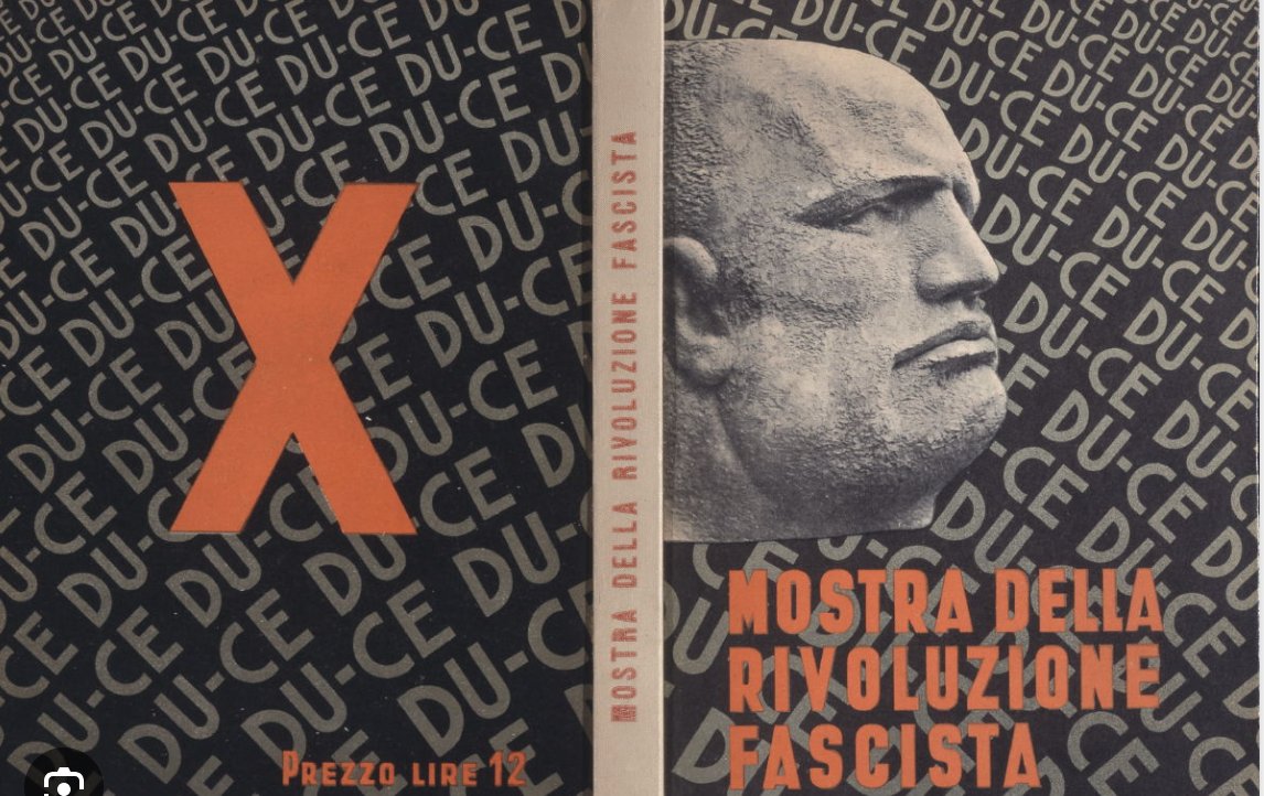 #TwitterX X conjures 'starting from zero' and ability to erase history and start time over again --Fascists love that (see my Fascist Modernities). As the Roman numeral for 10, X featured in propaganda honoring a decade of Fascism, like exhibition catalogue.