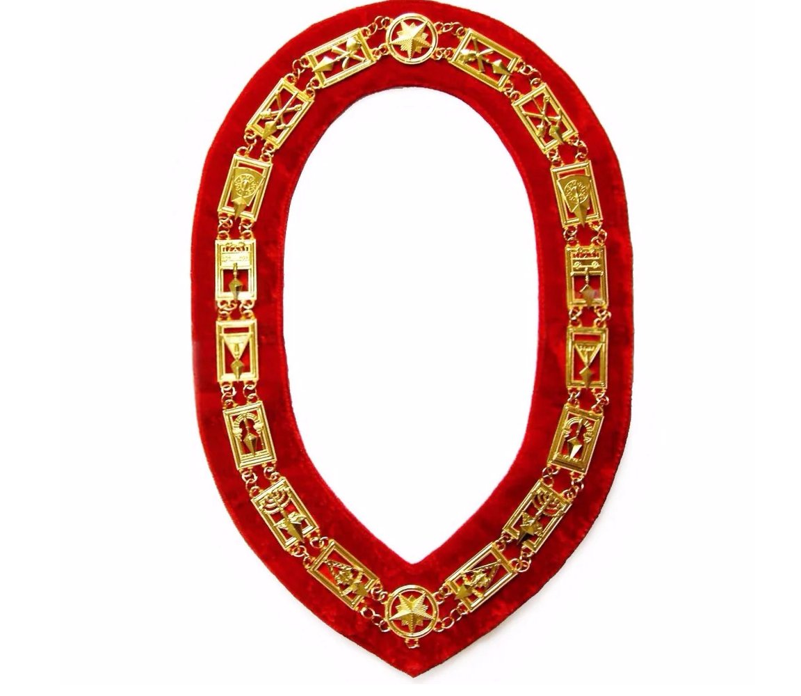 COUNCIL CHAIN COLLAR - GOLD PLATED ON RED VELVET
Masonic Chain Collar - Gold On Red
Features:
- Gold Plated
- Red Velvet Backing
- Excellent Quality
Mob: +92328721818 (WhatsApp)
E-mail:imbicaindustries@gmail.com
#masons #masonicapron #regalia #jewel #hats #imbica #masoniccollar