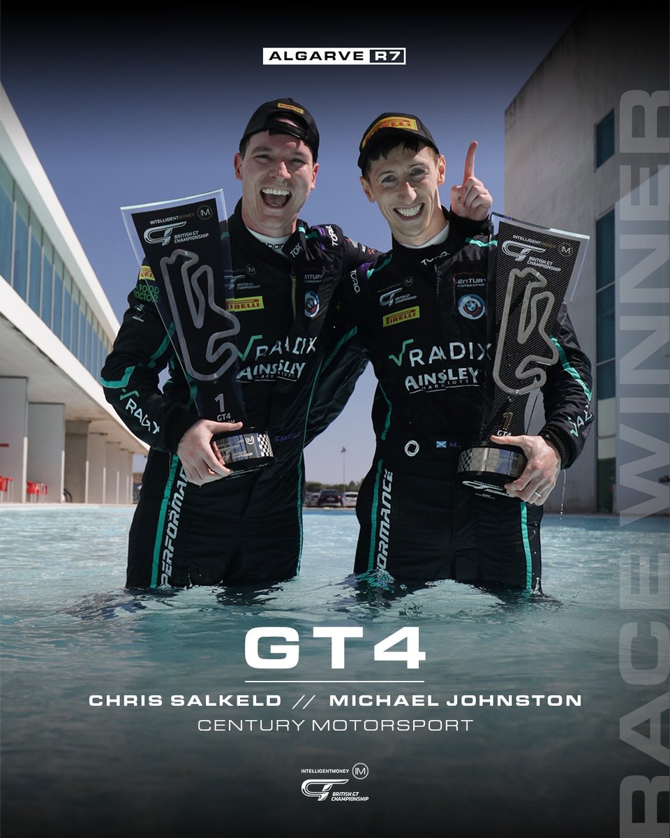 Presenting your winners from Round 7 in the Algarve! 🇵🇹 🏆A historic GT3 victory for @2seasmotorsport drivers James Cottingham and Jonny Adam – who ties with Phil Keen on our all-time wins list 🏆A breakthrough win for @Century_Msport's Chris Salkeld and Michael Johnston