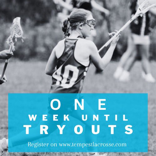 TempestLax's tweet photo. 1️⃣week until tryouts! Come join the Tempest Fam! 

#tempestfam #girlovergame https://t.co/hPhxCt327s
