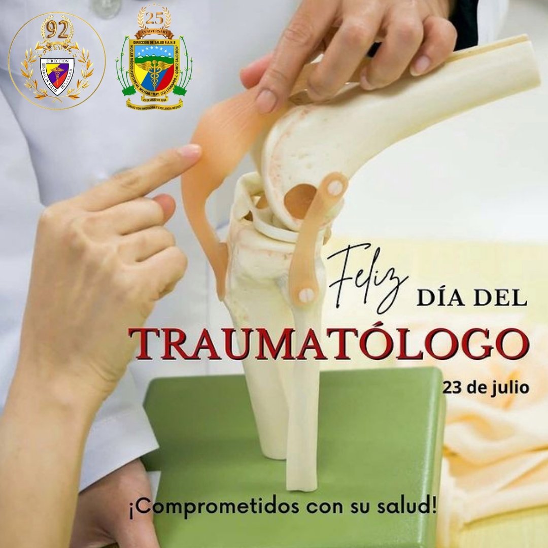 Hoy 23 de Julio, se celebra el Día del Traumatólogo, desde la Dirección General saludamos a todos los médicos traumatólogos de la institución y del país, reconociendo su compromiso y dedicación por el bienestar de la población.