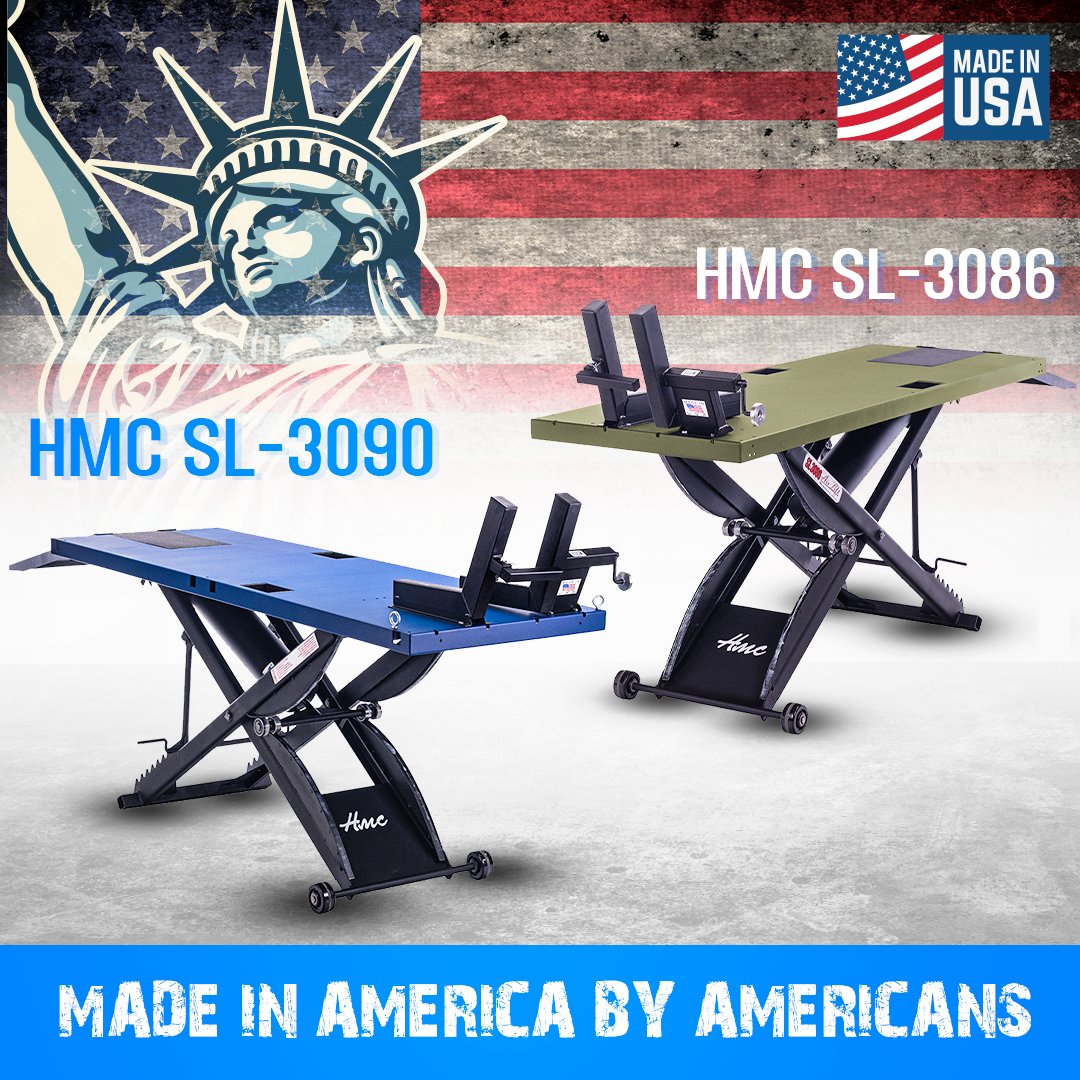 CycleShopTools's tweet image. Motorcycle lift tables by HMC Industries. Our Model indicates the table size.
#SL3086 - 30" wide x 86" long
#SL3090 - 30" wide x 90" long
All ship in our #halvzycrate to ensure your lift gets to you in perfect shape.
Call us today at 844-957-1502
